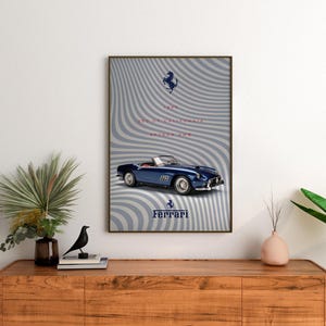 1960 Ferrari 250 GT California Spyder SWB Poster | Classic Sports Car Art Print | Iconic Ferrari Collector&#39;s Piece