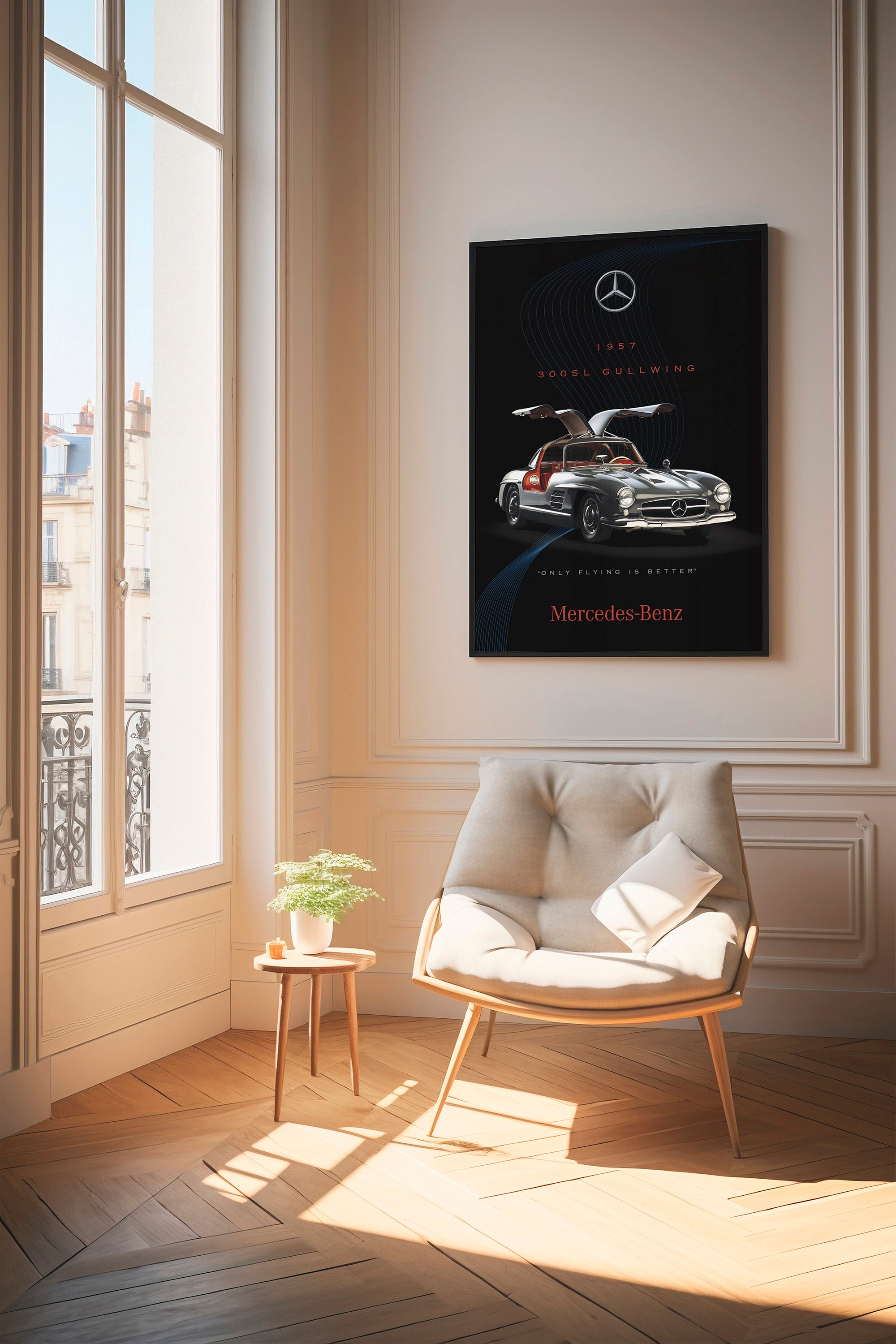 Mercedes 300 SL Gullwing Poster - Iconic Vintage Car Art Print ...