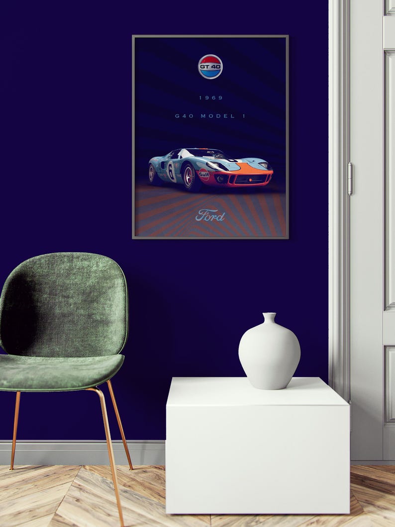 1969 Ford GT40 Poster | Le Mans Winning Race Car Art Print - Etsy Australia