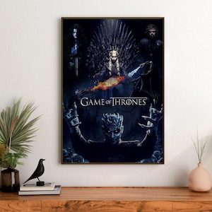 Episches Game of Thrones Poster | Kultige Charaktere & Eiserner Thron Kunstdruck | Dark Fantasy-Wand-Dekor | Perfekt für Fans von Westeros