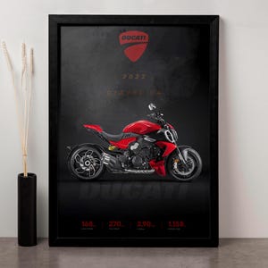 2023 Ducati Diavel V4 Poster - High-Resolution Digital Download, Performance Motorcycle Wall Art