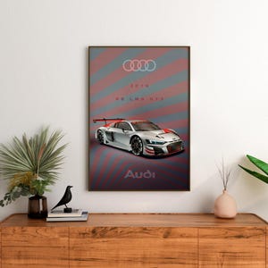 Póster del Audi R8 LMS GT3 2019 / Impresión artística digital de automovilismo / Decoración de pared de coches de carreras