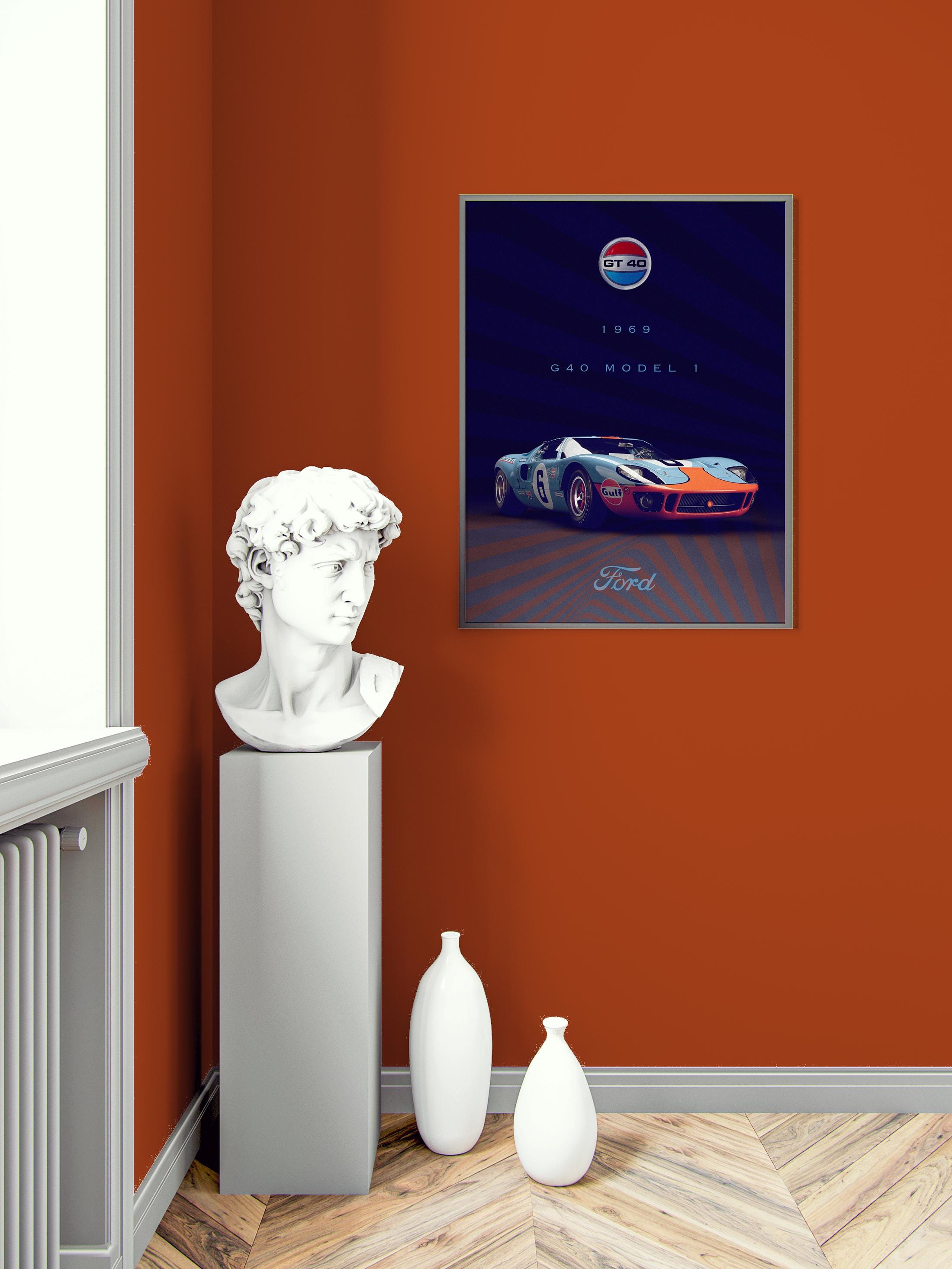 1969 Ford GT40 Poster | Le Mans Winning Race Car Art Print - Etsy Australia