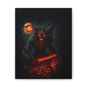 Dark Halloween Canvas Art, Spooky Wall Decor for Home, Eerie Halloween Night, Haunted Decor, Halloween Gift Idea