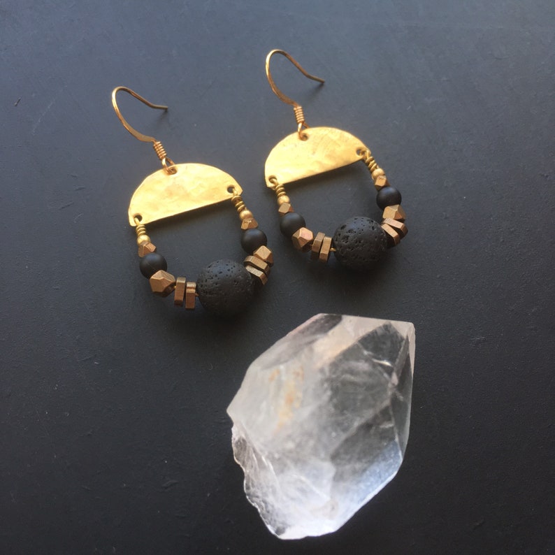Lava and onyx earrings image 5