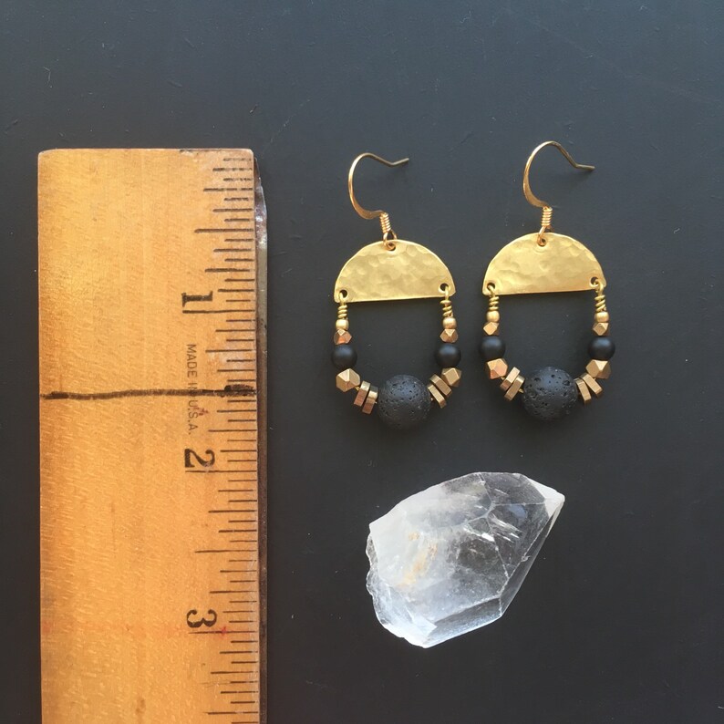 Lava and onyx earrings image 3