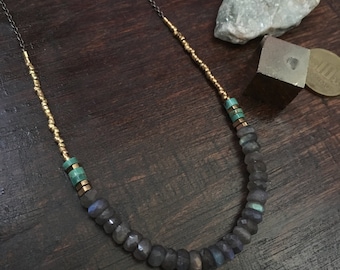 labradorite and turquoise necklace
