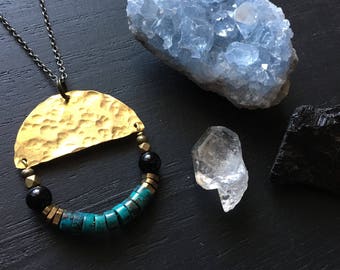 Hansei // Reflection Turquoise & Onyx Necklace