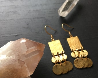 Hammered Brass Earrings