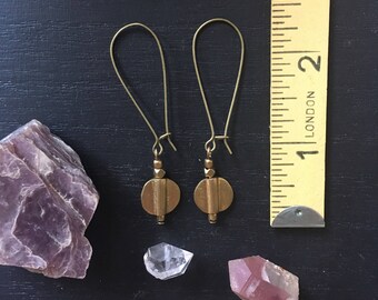 Hi no Hikari // The light of the sun Earrings (long) // gold brass boho