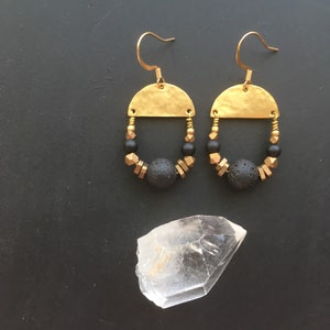 Lava and onyx earrings image 2