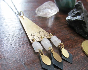 Moonstone and Mountains Necklace