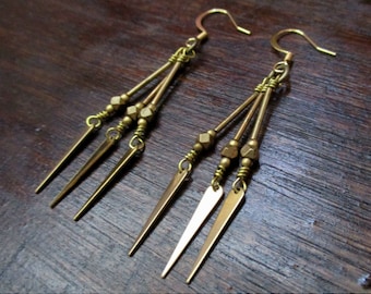 gold rush - brass dangle earrings