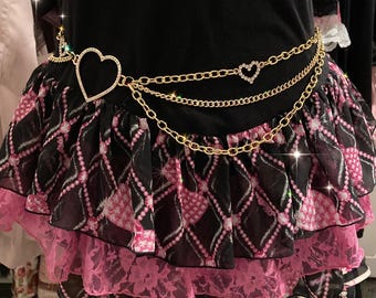 Cinturón de cadena de corazón Agejo Gyaru