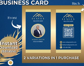 Tarjeta de presentación, tarjeta, diseño de plantilla de tarjeta de presentación DIY Canva, tarjeta de presentación con código QR, tarjetas de influencia, tarjeta de presentación editable de Instagram