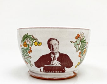 Handmade bowl featuring Mr Rogers