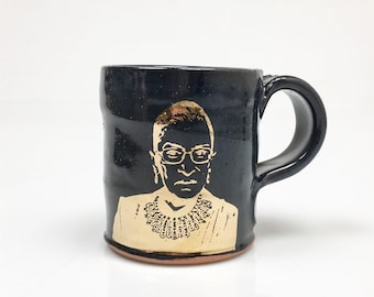 RBG mug in gold and black