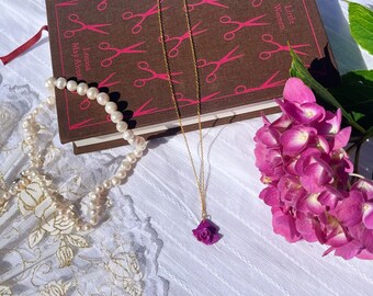 Collier chaîne en or avec pendentif rose | Rose unique, perles de fleurs, bijoux délicats et uniques pour elle