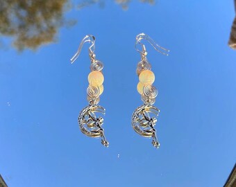 Swirling Silver Fairy Earrings