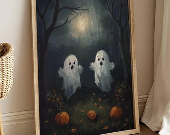 Friends Ghost Wall Art Printable | Cute Halloween Ghost Decor | Spooky Ghost Printable Digital Download | Funny Halloween Wall Print