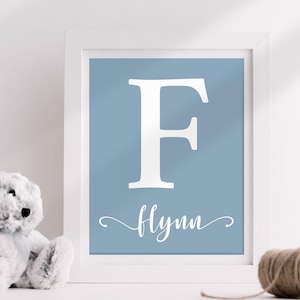 Impresión de nombre personalizada Impresión de nombre inicial personalizada Letrero con nombre de bebé imprimible Arte de pared Monograma de nombre Descarga digital