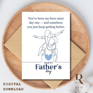 Cadeau de la part d'une fille pour la fête des pères | Carte imprimable pour la fête des pères | Cadeau de fête des pères offert par des enfants | Cadeaux pour papa Carte imprimable Cadeau pour papa
