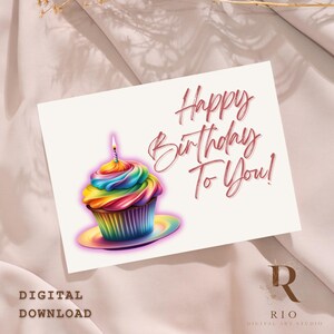 Carte d'anniversaire imprimable, carte d'anniversaire pour femme, mari ou amis, carte de joyeux anniversaire imprimable, téléchargement numérique