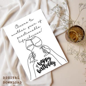 Carte d'anniversaire imprimable, carte d'anniversaire pour femme plus âgée, mari ou amis, imprimable Vive une autre carte d'anniversaire, téléchargement numérique