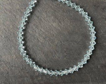 Faceted Blue Crystal Strand, Blue Crystals, "Azore" Blue Crystal Beads, Blue Gemstone Beads, Beading Supply, Jewelry Supply