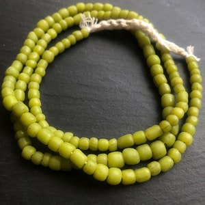 Yellow Glass Beads, Glass Beads, Indonesian Glass Beads, Lime Green Beads, Green Glass Beads, Beading Supplies, DIY Jewelry, Ethnic Beads