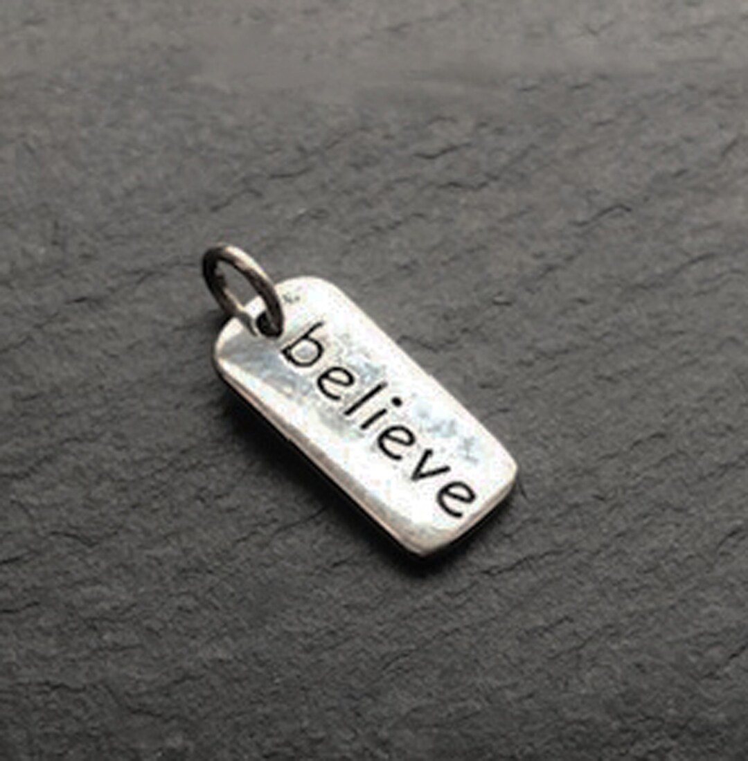Believe Charm, Sterling Silver Believe Message Charm - Etsy