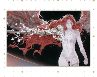 Malenia Art Print - Elden Ring Postcard - Blade of Miquella Gamer Artwork