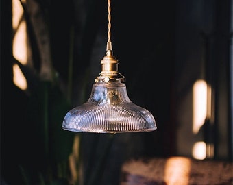 Twin Pendant Lamp W/ Glass Shades Vintage Industrial Ceiling Fixture ...