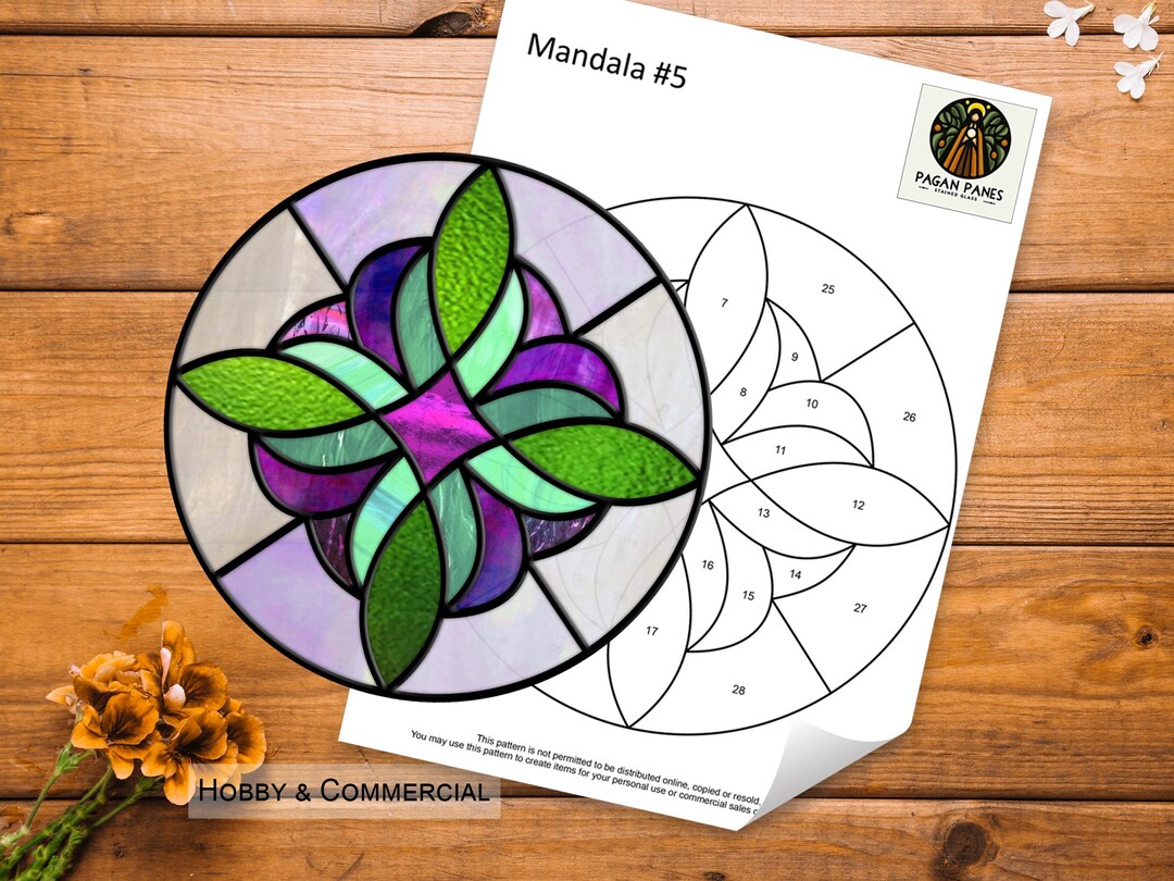 Mandala Stained Glass Pattern, Stained Glass Pattern, Digital Download
