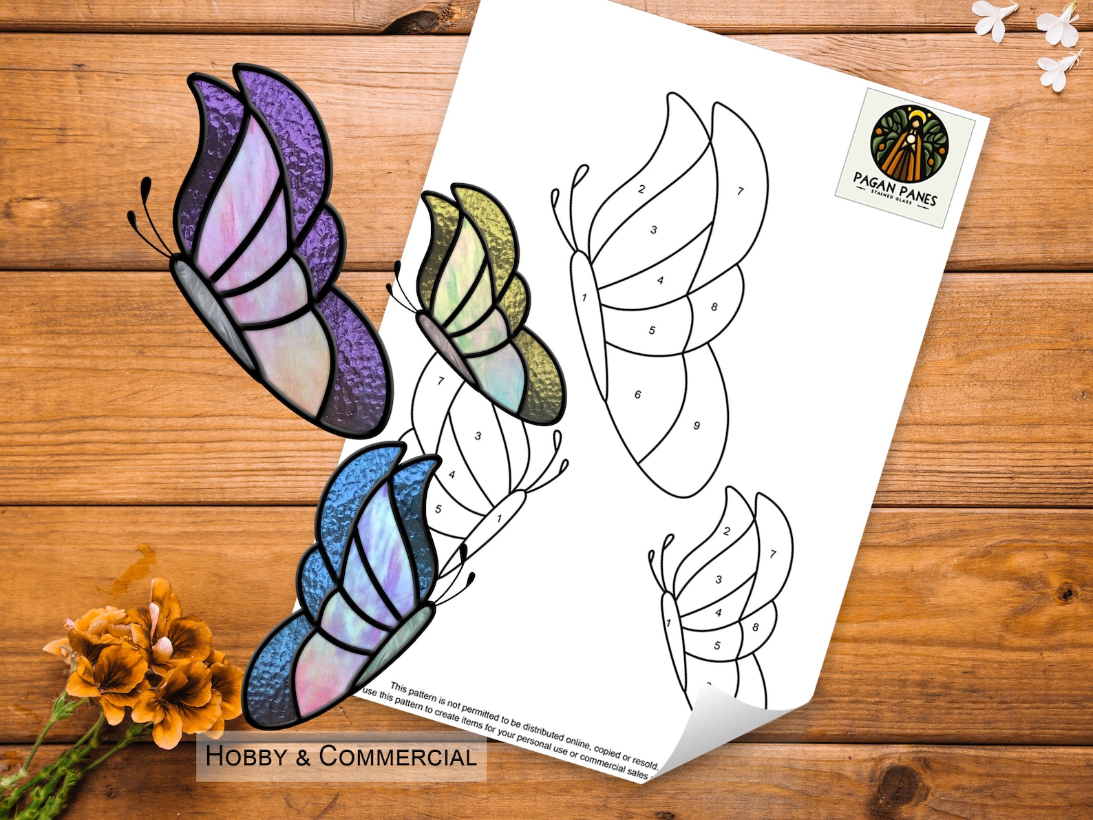 Butterfly Stained Glass Pattern, Stained Glass Pattern, Digital ...