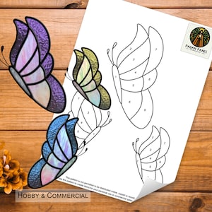 Butterfly Stained Glass Pattern, Stained Glass Pattern, Digital Download, DIY Stained Glass, PDF, PNG, Pattern, Suncatcher, Butterfly