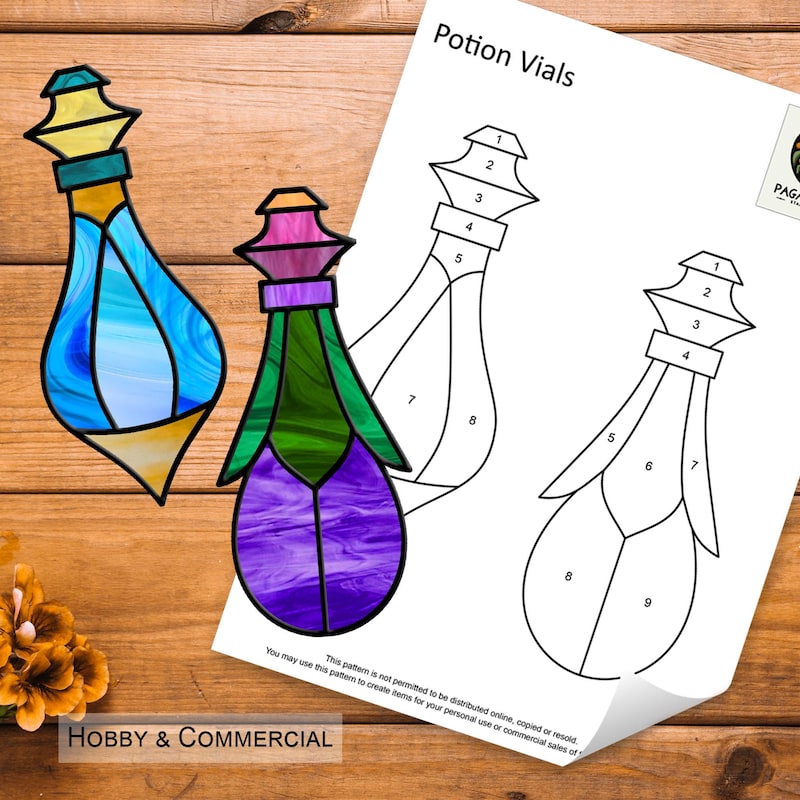 Shield Potion Pattern Stained Glass Potion Bottle Pattern - Etsy