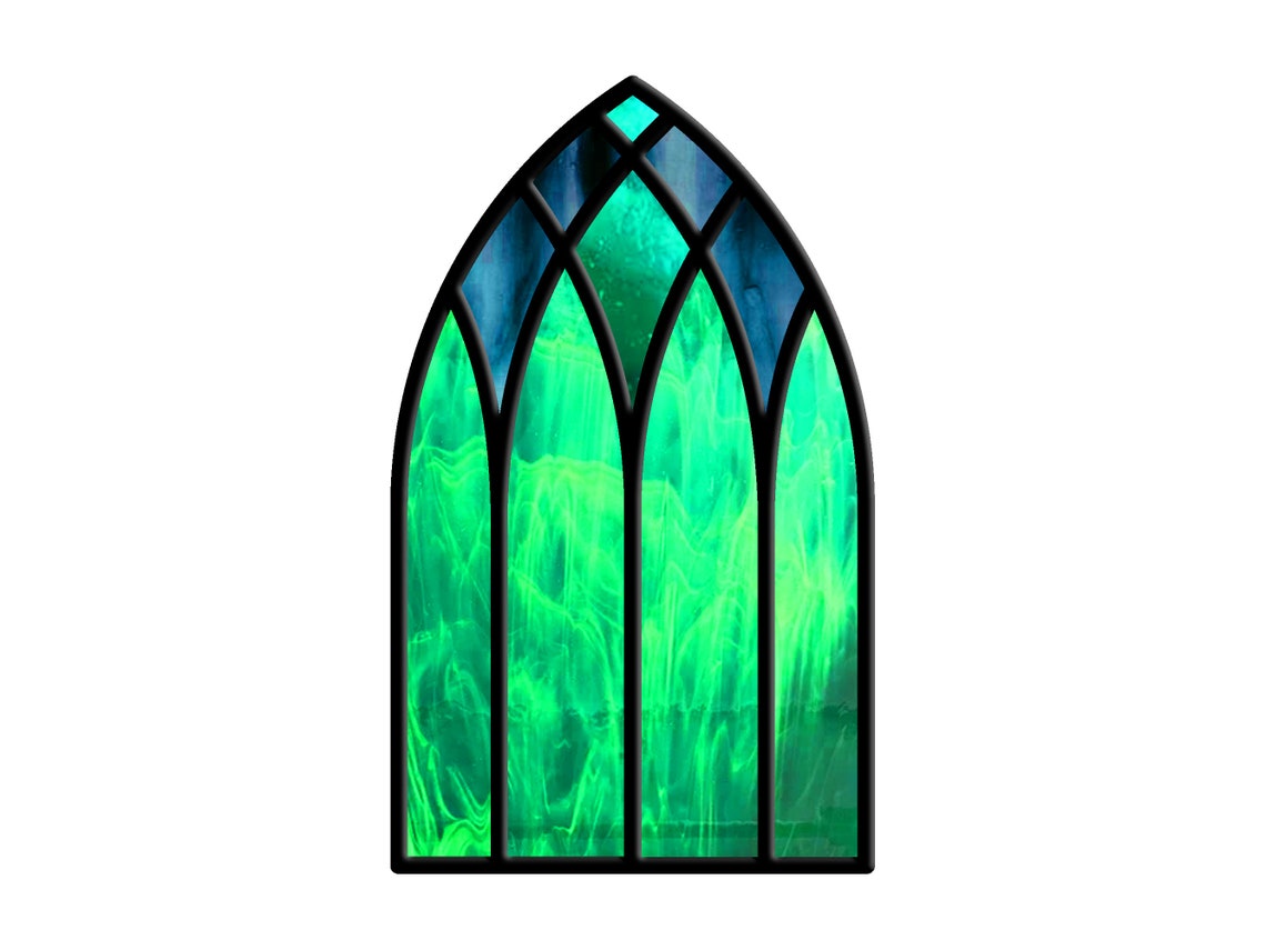 Church Panel Glass Pattern Church Window Stained Glass Pattern, Suncatcher, DIY Stained Glass ...