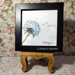 Dandelion Print, Gift for Gardener, Wildflower Art, Framed, Housewarming, Botanical, Nature, Cottage Chic
