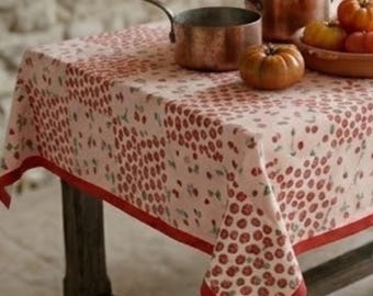 Toalha Mesa Frutos Vermelho Retangular Personalizada| Enxoval Casamento Elegante | Mimo Inauguração de Casa | Custom Berry Tablecloth