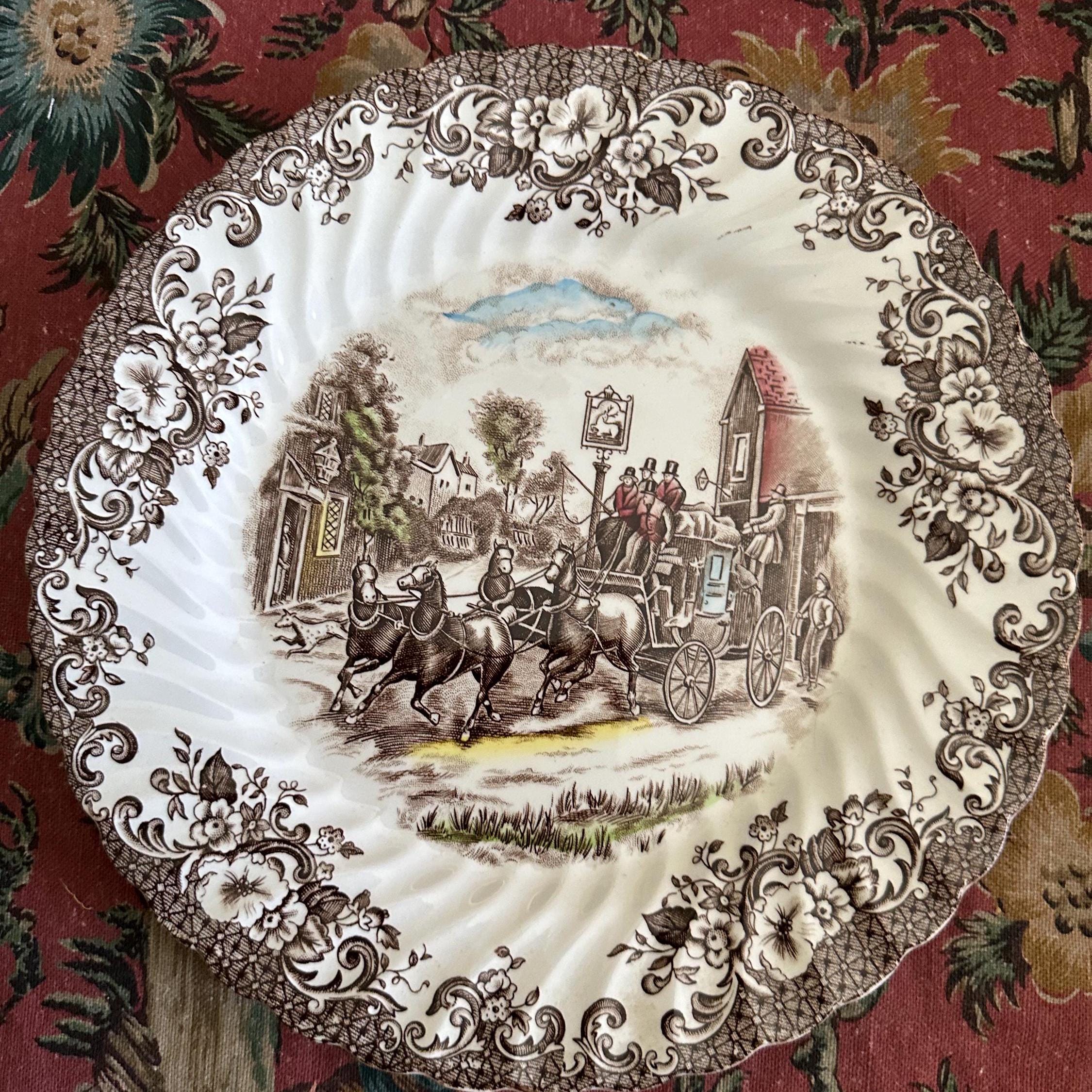Johnson Brothers Coaching Scenes プレート Antique English Decorative Plate, Johnson Brothers Coaching Scenes