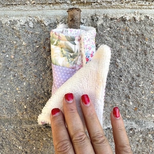 Carta igienica in tessuto e bambù riutilizzabile, ecologica e lavabile, comoda e resistente, idea regalo unica e originale, patchwork rosa