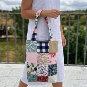 Custom Boho Tote Bag – Handmade Multicolor Patchwork, Choose Your Colors & Pattern, Personalized Gift