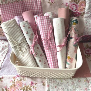 50 retales de tela rosa para patchwork y reciclaje | Manta geométrica DIY | Regalo para costureras, ropa bohemia | Para obras de arte funcionales