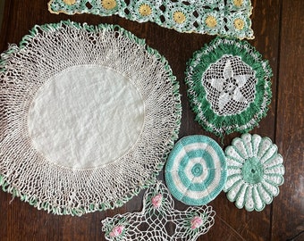 Cutter Hand Crochet Lote 6 piezas en tonos Verdes