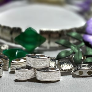 Rectangle Spacer Beads (Metal NOT Plastic), 2-Hole, Shiny Silver Plated, About 10mm x 5mm with 1.75mm holes - 614R