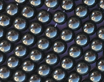 200pcs Black Glass Beads, About 6mm x 6mm Round with a Large 1.5mm hole, 16" Strand, US Seller, Ships from USA | 113R