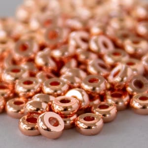 Rose Gold Plated Brass Washer Spacer Beads, 4mm Heishi 219R