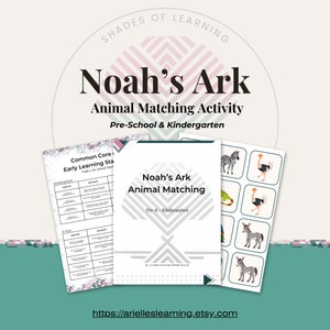 Noah&#39;s Ark Activity: Animal Matching| Biblical Learning Resource | Preschool and Elementary Printable Activities
