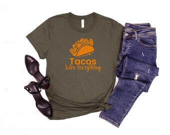 Tacos Solve Everything Shirt: Bella Canvas Unisex Sweatshirt, Foodie Gift